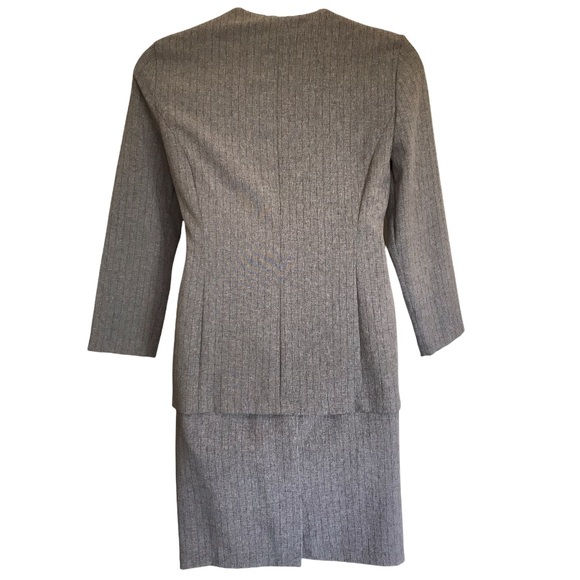 Vtg 3 Piece Pant / Skirt Suit Gray & Red Size 12 - Picture 5 of 14